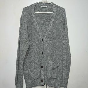 Ribbed Oversized V-Neck Cardigan